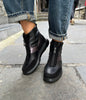 Paula Urban Black Zip Wedge Leather Boots