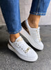 Meline White/Leopard Trainers