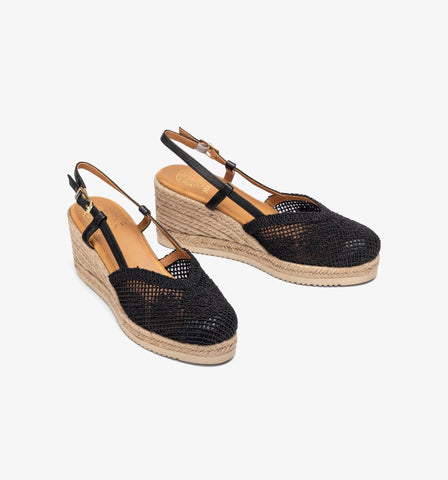Unisa Black Chubi Wedge