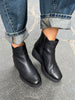 Paula Urban Black Wedge Leather Boots