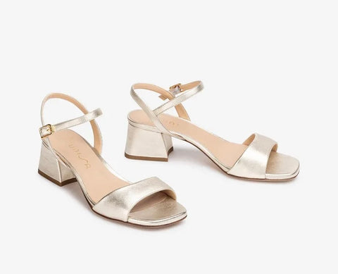 Unisa Low Heel Gold Sandals
