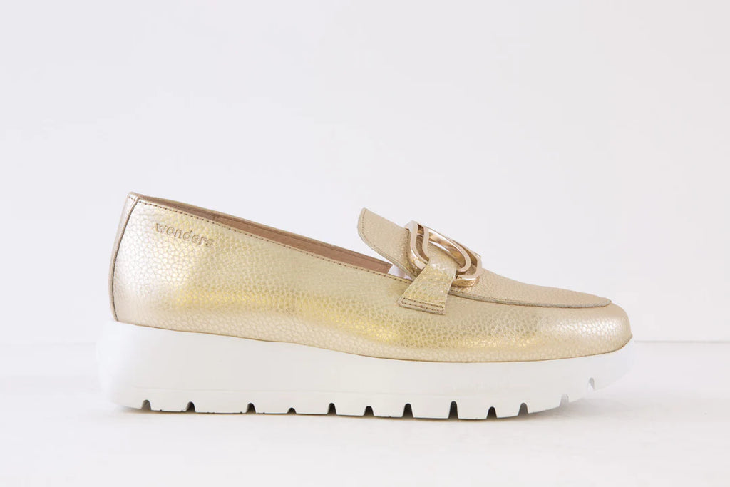 Wonders Gold Lather Shoes