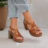 Oh my Sandals Tan Block Heel