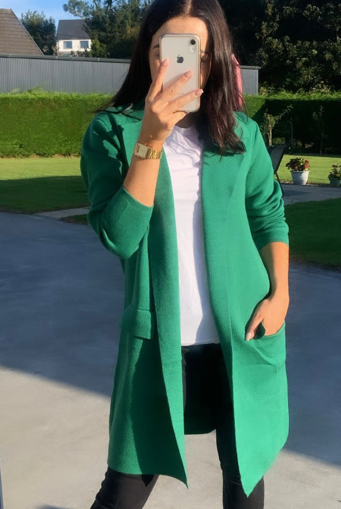 Emerald Green Knit Coatigan