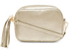 Hannah Gold Leather Crossbody Bag